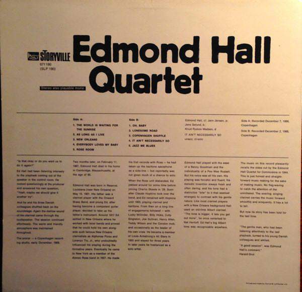 The Edmond Hall Quartet : Edmond Hall Quartet (LP)