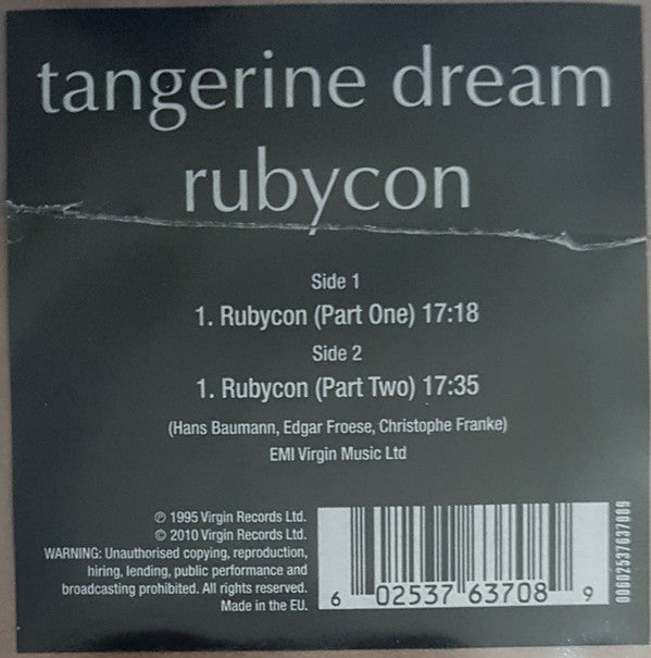 Tangerine Dream : Rubycon (LP, Album, Ltd, Pic, RE)
