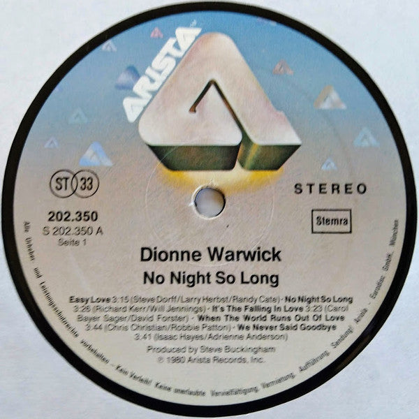 Dionne Warwick : No Night So Long (LP, Album)