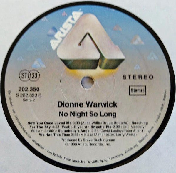 Dionne Warwick : No Night So Long (LP, Album)