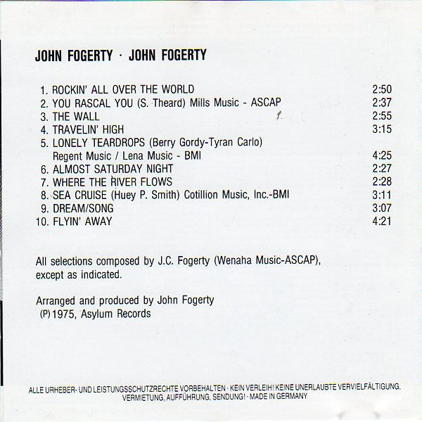 John Fogerty : John Fogerty (CD, Album, RE)