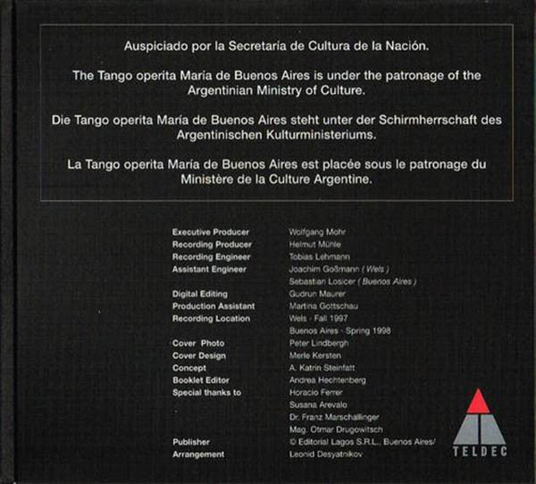 Astor Piazzolla / Horacio Ferrer / Kremerata Musica : María De Buenos Aires (2xCD, Album, Tri)