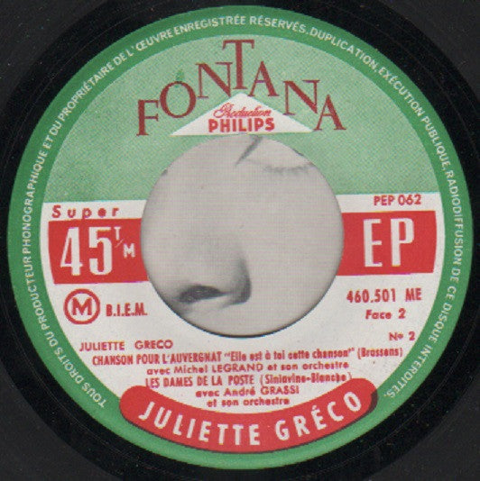 Juliette Gréco : 2 - Les Croix (7", EP, RE)