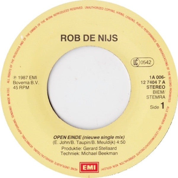 Rob de Nijs : Open Einde (7", Single)