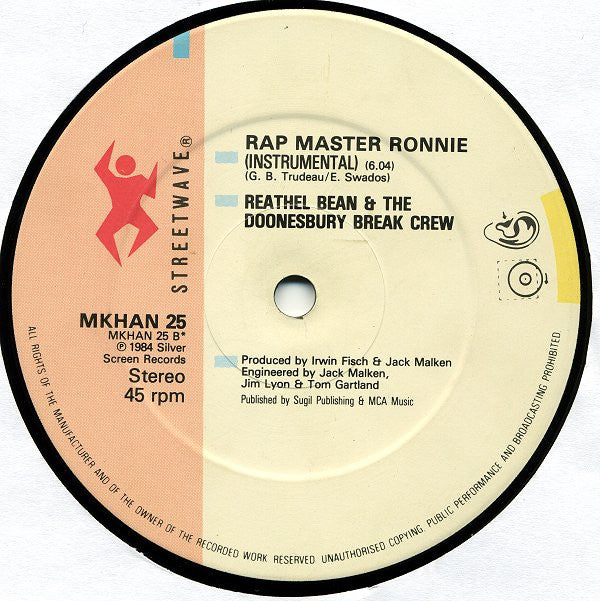 Reathel Bean & The Doonesbury Break Crew : Rap Master Ronnie (12")