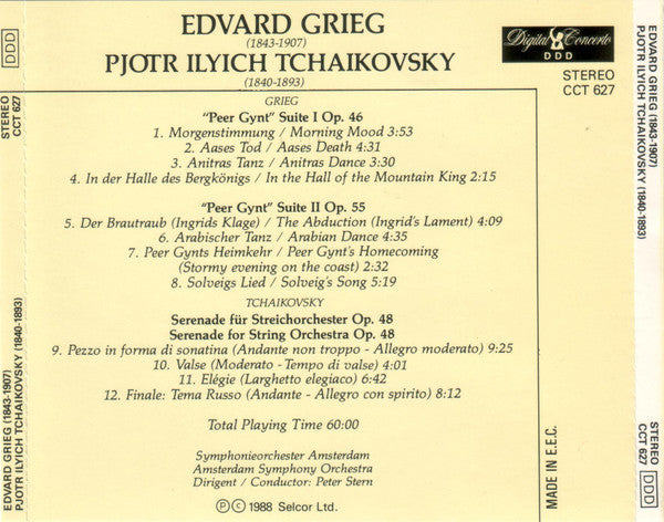 Edvard Grieg / Pyotr Ilyich Tchaikovsky : "Peer Gynt" Suites I & II / Serenade For Strings (CD, Comp)