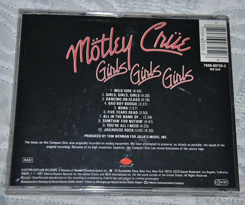 Mötley Crüe : Girls, Girls, Girls (CD, Album)