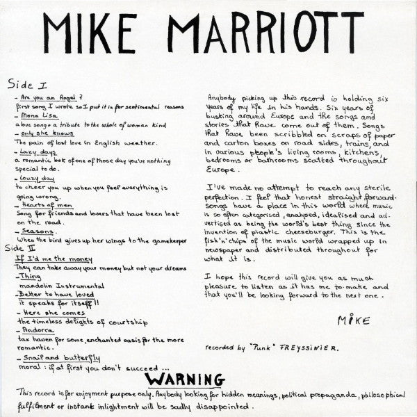 Mike Marriott : Buskin' (LP, Album)