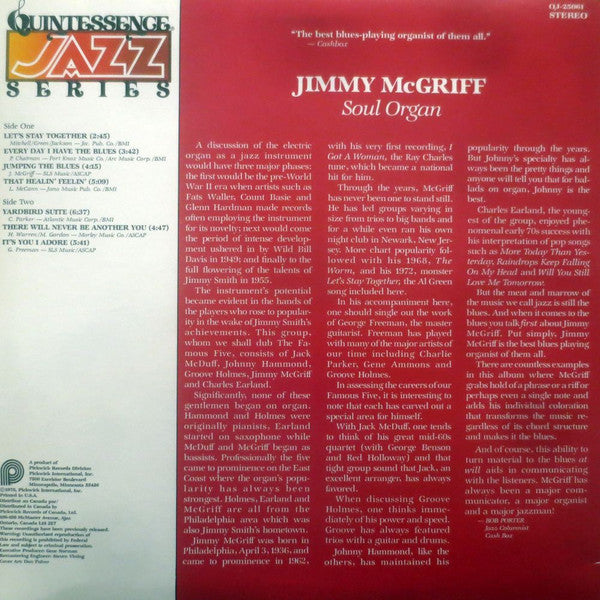 Jimmy McGriff : Soul Organ (LP, Album, Comp, RM)