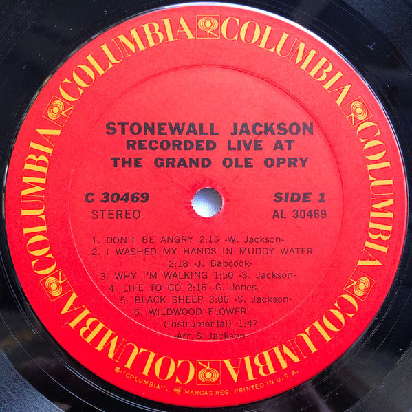 Stonewall Jackson : Recorded Live At The Grand Ole Opry (LP)