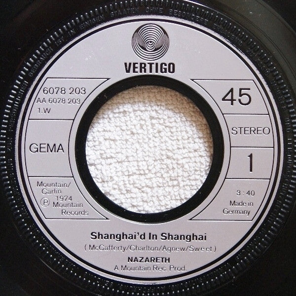 Nazareth (2) : Shanghai'd In Shanghai (7", Single)