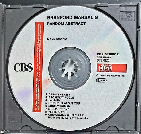 Branford Marsalis : Random Abstract (CD)