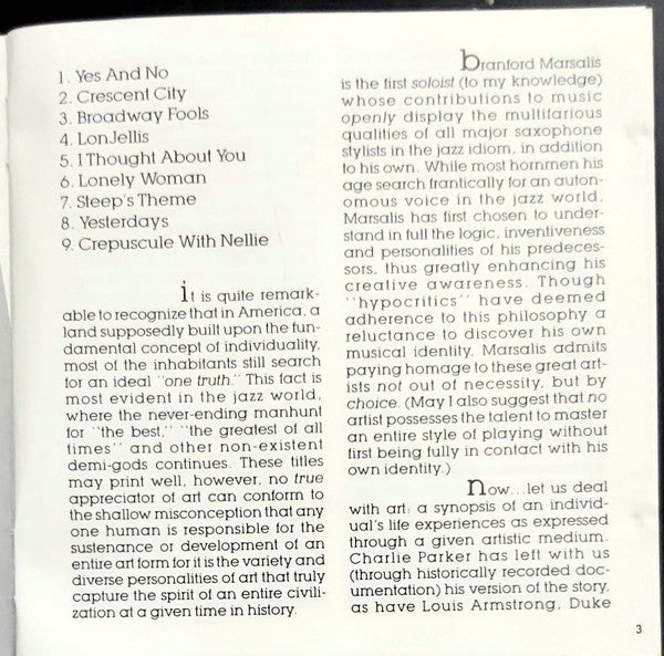 Branford Marsalis : Random Abstract (CD)