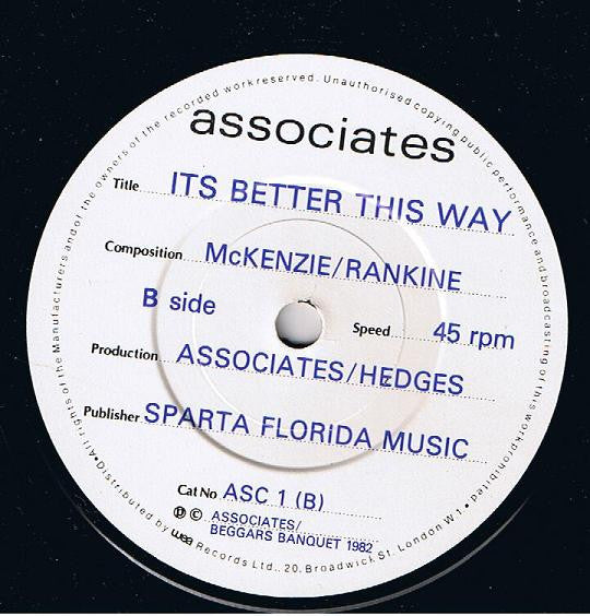 Associates* : Party Fears Two (7", Single)