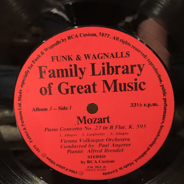 Various, Wolfgang Amadeus Mozart : The Piano  Concerto In B Flat - Funk & Wagnalls Family Library Of Great Music - Album 3 (LP, Comp)