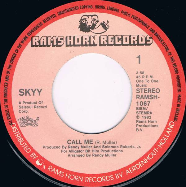 Skyy : Call Me (7", Single)