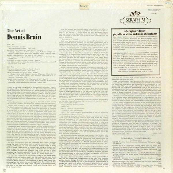 Dennis Brain : The Art Of Dennis Brain (LP, Album, Comp, Mono)
