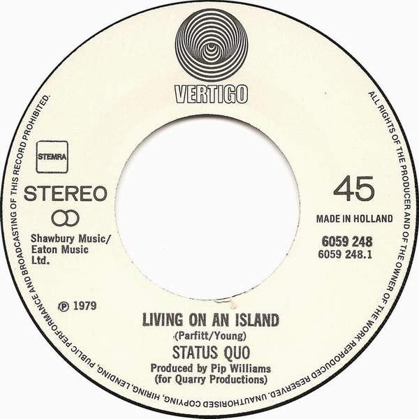 Status Quo : Living On An Island / Runaway (7", Single)
