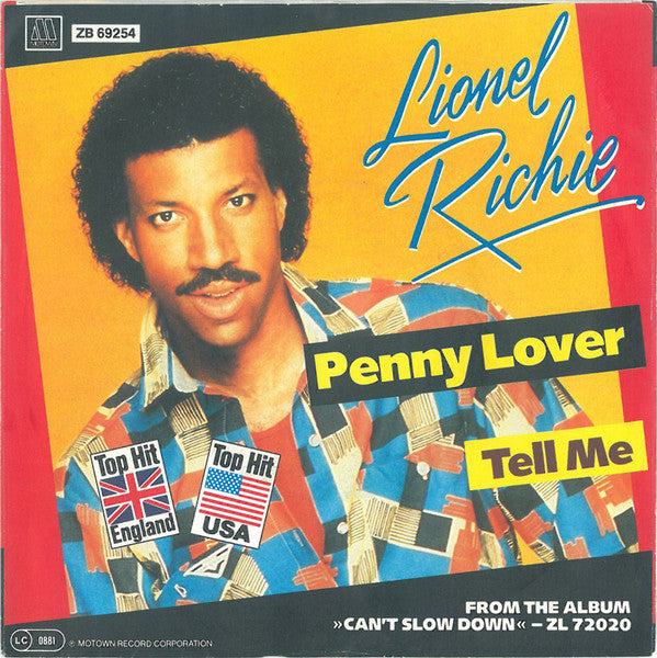 Lionel Richie : Penny Lover (7", Single)