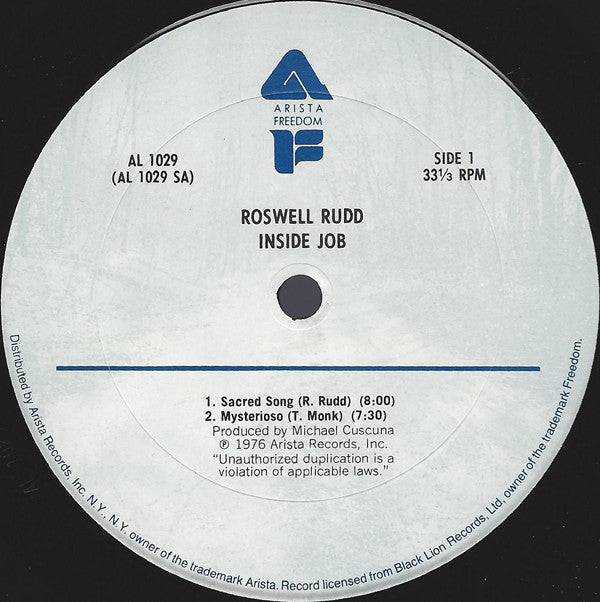 Roswell Rudd : Inside Job (LP, Album)
