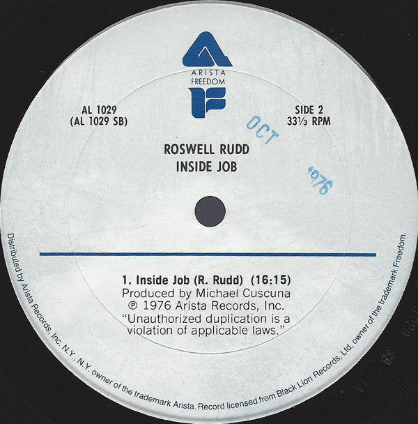 Roswell Rudd : Inside Job (LP, Album)