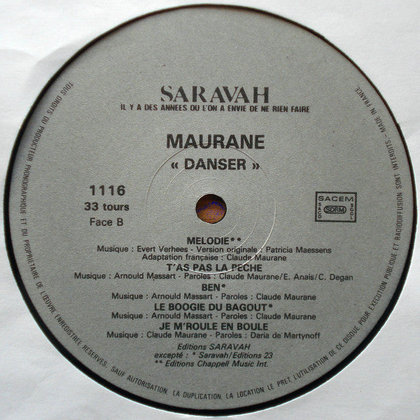 Maurane : Danser... (LP, Album)