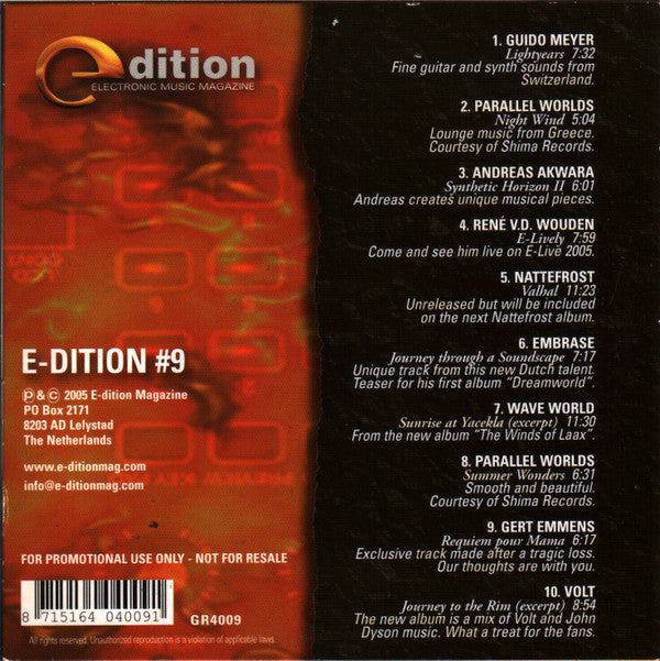 Various : Special CD Sampler E-dition #9 (CD, Comp, Promo, Smplr)