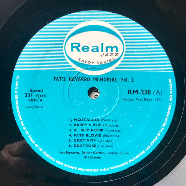 Fats Navarro : Fats Navarro Memorial Volume 2 (LP, Comp, RE)