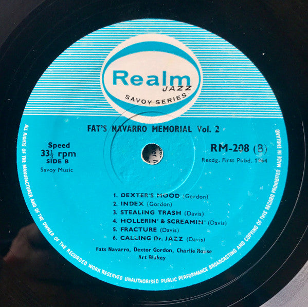 Fats Navarro : Fats Navarro Memorial Volume 2 (LP, Comp, RE)