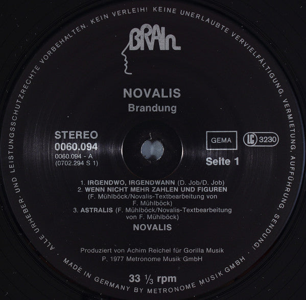 Novalis (3) : Brandung (LP, Album, RE, Bla)
