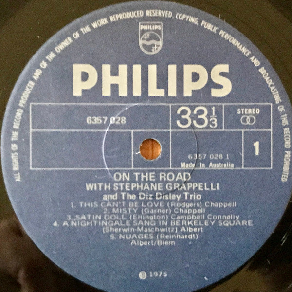 Stéphane Grappelli And The Diz Disley Trio : On The Road (LP, Album)