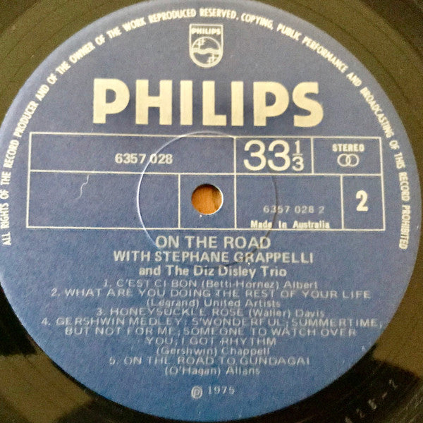 Stéphane Grappelli And The Diz Disley Trio : On The Road (LP, Album)