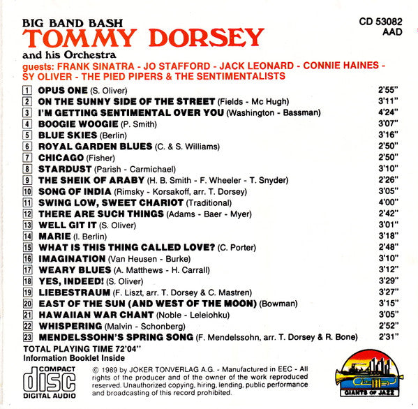 Tommy Dorsey : Big Band Bash (CD, Comp)
