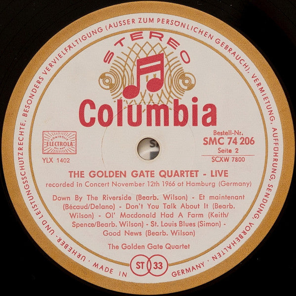 The Golden Gate Quartet : Live Recorded In Concert November 12th 1966 At Hamburg (Germany) (LP)