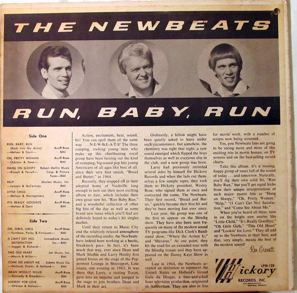 The Newbeats : Run Baby Run (LP, Album, Mono)