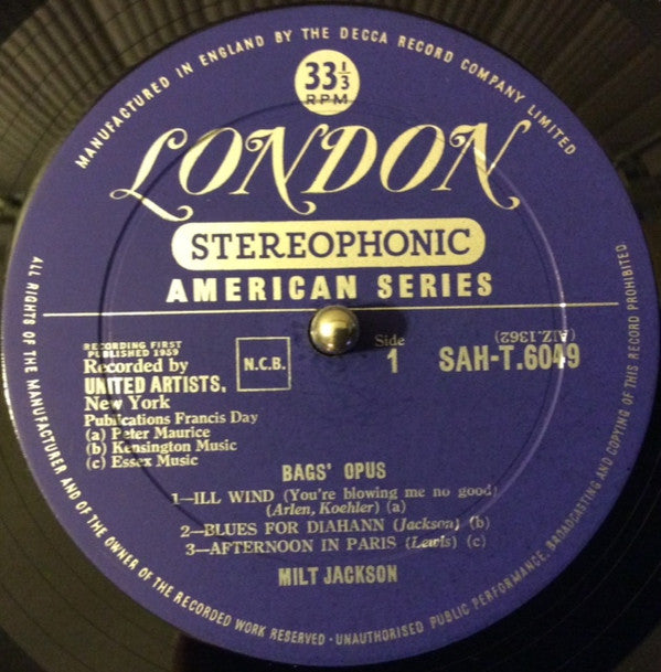 Milt Jackson : Bags' Opus (LP)