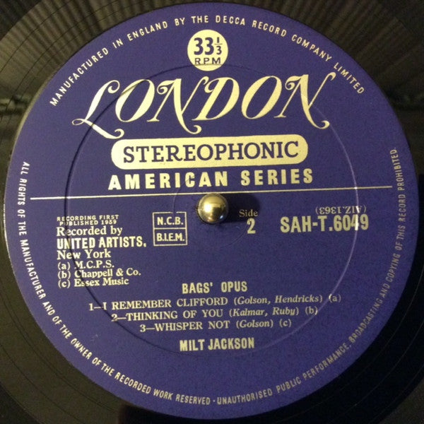 Milt Jackson : Bags' Opus (LP)