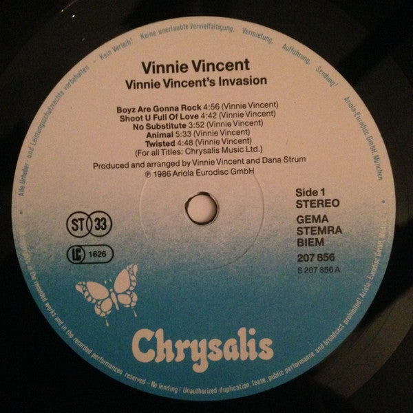Vinnie Vincent Invasion : Vinnie Vincent's Invasion (LP, Album)