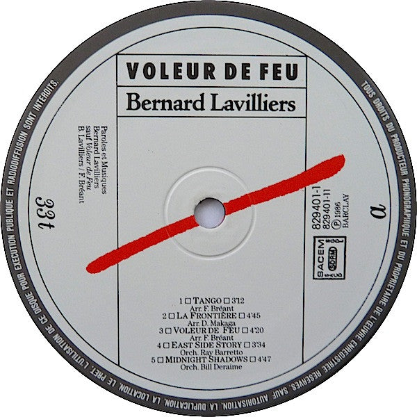 Bernard Lavilliers : Voleur De Feu (LP, Album + 12", Maxi)
