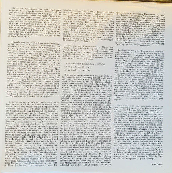 Felix Mendelssohn-Bartholdy, Murray Perahia, The Academy Of St. Martin-in-the-Fields, Sir Neville Marriner : Piano Concertos Nos 1 & 2 (LP, Gat)