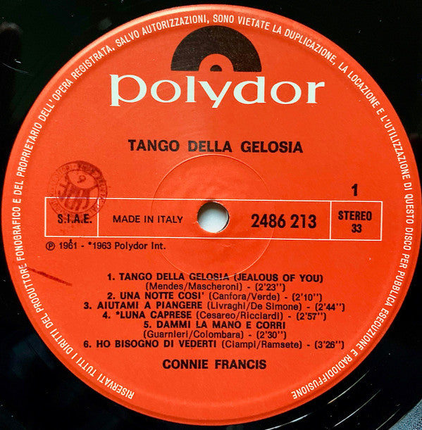 Connie Francis : Tango Della Gelosia (LP, Comp)