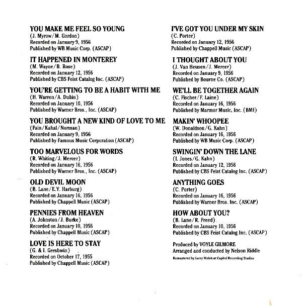 Frank Sinatra : Songs For Swingin' Lovers! (CD, Album, RE, RM)