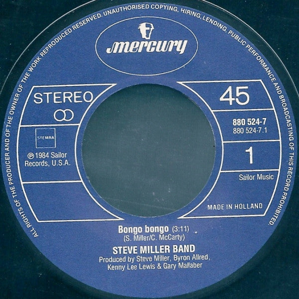 Steve Miller Band : Bongo Bongo (7", Single)