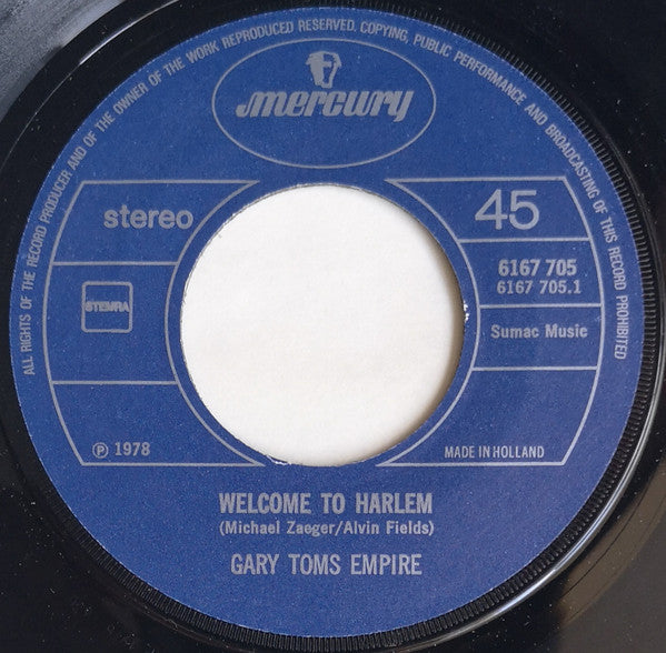 Gary Toms Empire : Welcome To Harlem (7", Single)