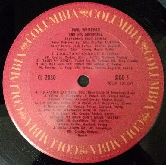 Paul Whiteman And His Orchestra Featuring Bing Crosby : Paul Whiteman And His Orchestra Featuring Bing Crosby (LP, Comp, Mono, RE, RM)