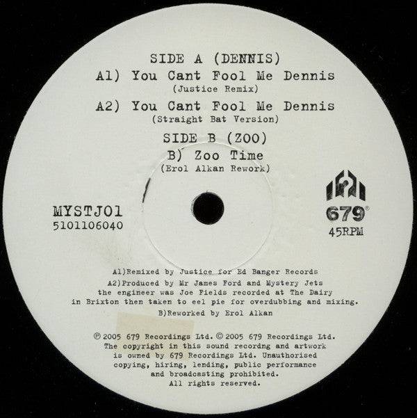 Mystery Jets : You Can't Fool Me Dennis (12")