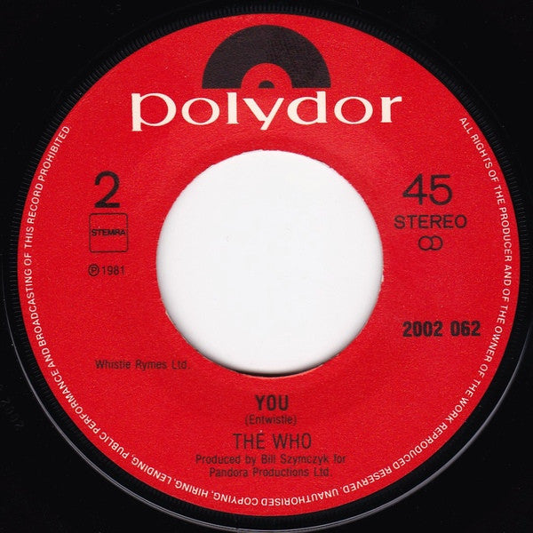 The Who : Don't Let Go The Coat (7", Single)