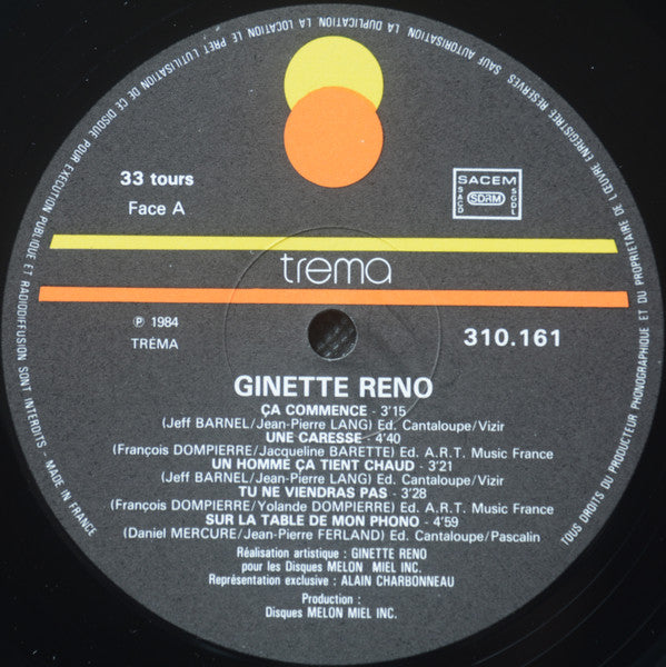 Ginette Reno : J'Ai Besoin De Parler (LP)