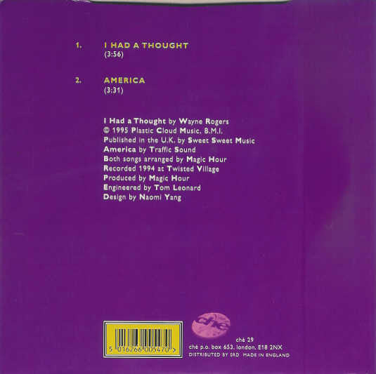 Magic Hour : I Had A Thought / America (7", Single, Pin)