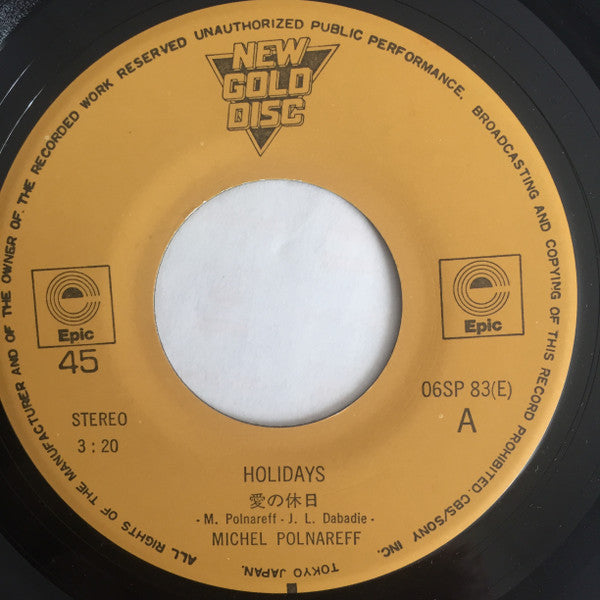 Michel Polnareff : Holidays / Gloria (7", Single)